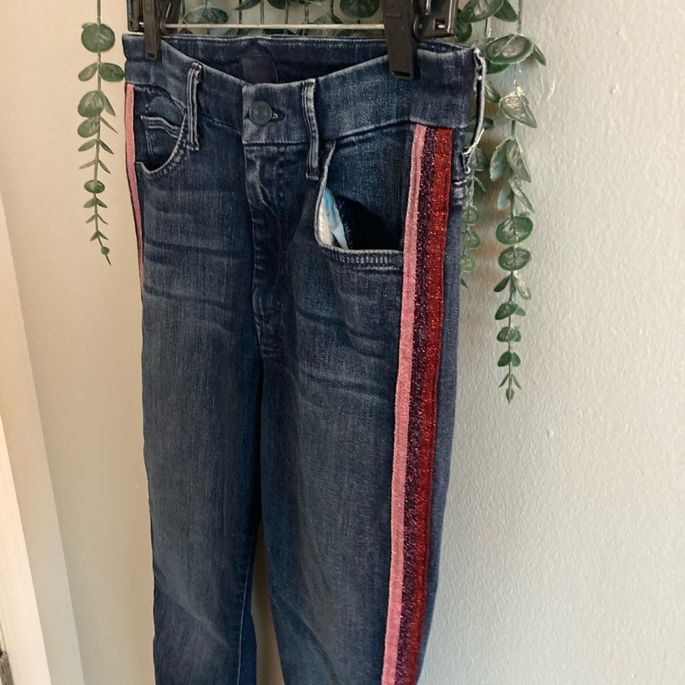 MOTHER Denim The Looker Ankle Skinny Jeans in Here Kitty Kitty Glitter - Picture 3 of 8